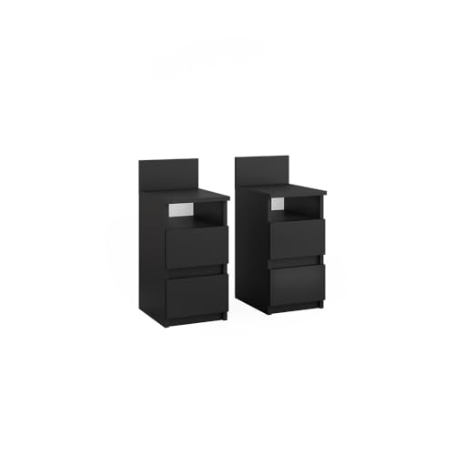 Vicco Nachttisch Monty, Nachtkommode, Schwarz, 25 x 59.1 cm 2er Set Vicco Nachttisch Monty, Nachtkommode, Schwarz, 25 x 59.1 cm 2er Set von Vicco