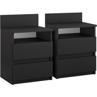 Vicco - Nachttisch Monty, Schwarz, 39.6 x 59.1 cm 2er Set von Vicco