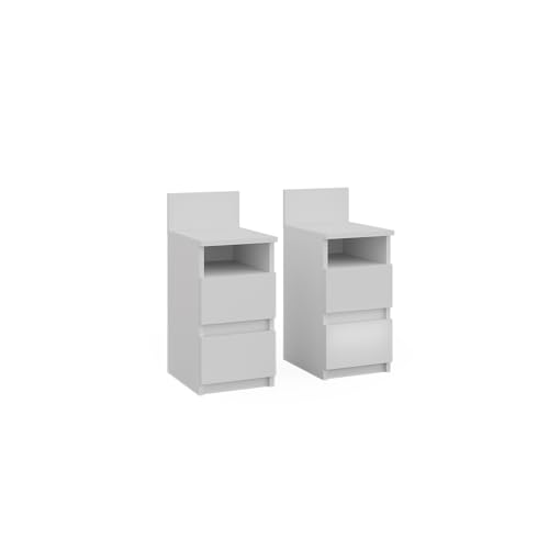 Vicco Nachttisch Monty, Nachtkommode, Weiß, 25 x 59.1 cm 2er Set Vicco Nachttisch Monty, Nachtkommode, Weiß, 25 x 59.1 cm 2er Set von Vicco