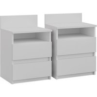 Vicco - Nachttisch Monty, Weiß, 39.6 x 59.1 cm 2er Set von Vicco