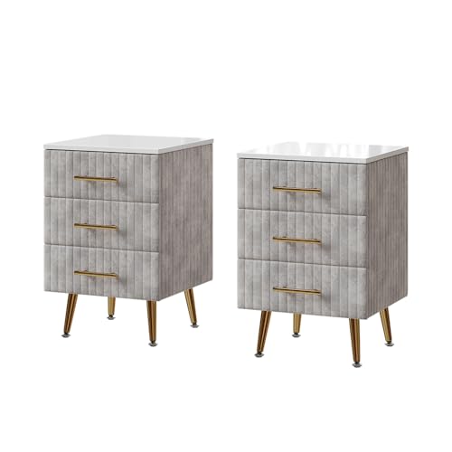 Vicco Nachttisch Velia, Nachtkommode, Grau, 41 x 62 cm 2er Set von Vicco