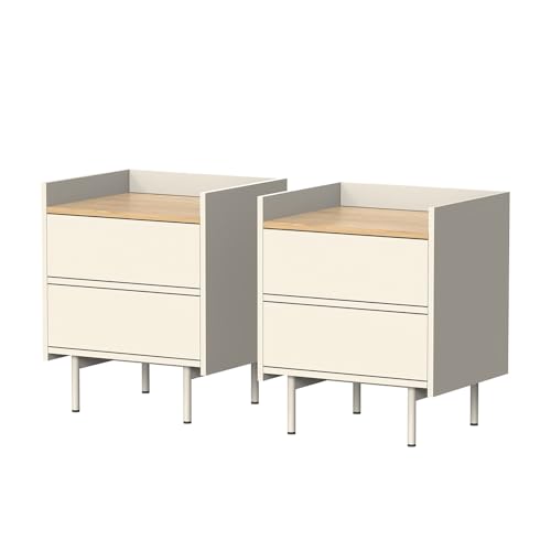 Vicco Nachttisch Velina, Creme, 2er Set Vicco Nachttisch Velina, Creme, 2er Set von Vicco