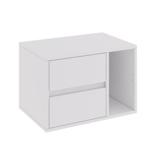 Vicco Nachttisch Vimogo, Weiß, 50 x 34 cm mit 2 Schubladen von Vicco
