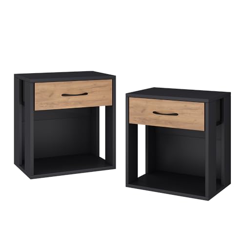 Vicco Nachttisch Virela, Anthrazit/Goldkraft Eiche, 39 x 41 cm 2er Set Vicco Nachttisch Virela, Anthrazit/Goldkraft Eiche, 39 x 41 cm 2er Set von Vicco