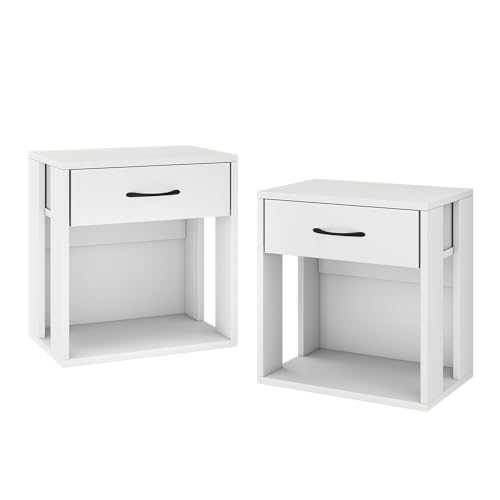Vicco Nachttisch Virela, Weiß, 39 x 41 cm 2er Set Vicco Nachttisch Virela, Weiß, 39 x 41 cm 2er Set von Vicco