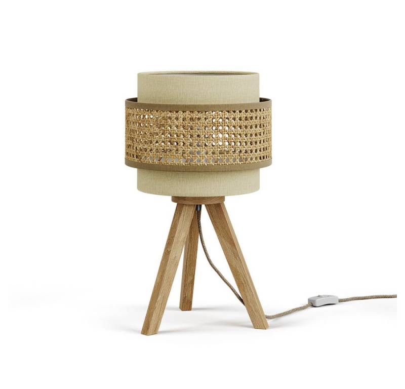 Vicco Nachttischlampe Morten, Rattan/Creme, 26 x 45 cm mit Standfuß Vicco Nachttischlampe Morten, Rattan/Creme, 26 x 45 cm mit Standfuß von Vicco