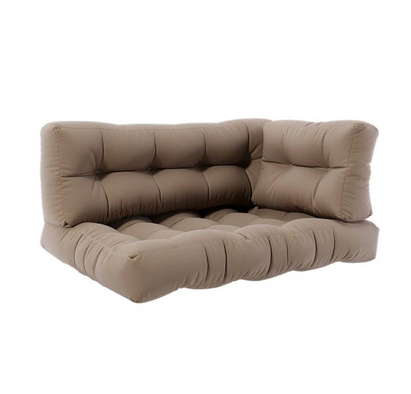 Vicco Palettenkissen Flocken, Stone, 120 x 80 cm 3 Teile von Vicco