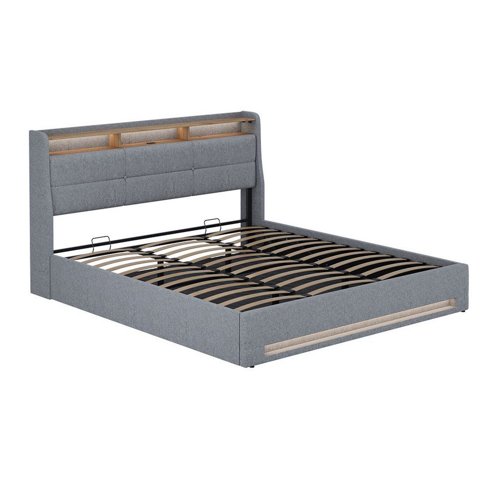 Vicco Polsterbett Christin, Grau/Eiche, 180x200 mit LED und USB-Anschluss Vicco Polsterbett Christin, Grau/Eiche, 180x200 mit LED und USB-Anschluss von Vicco
