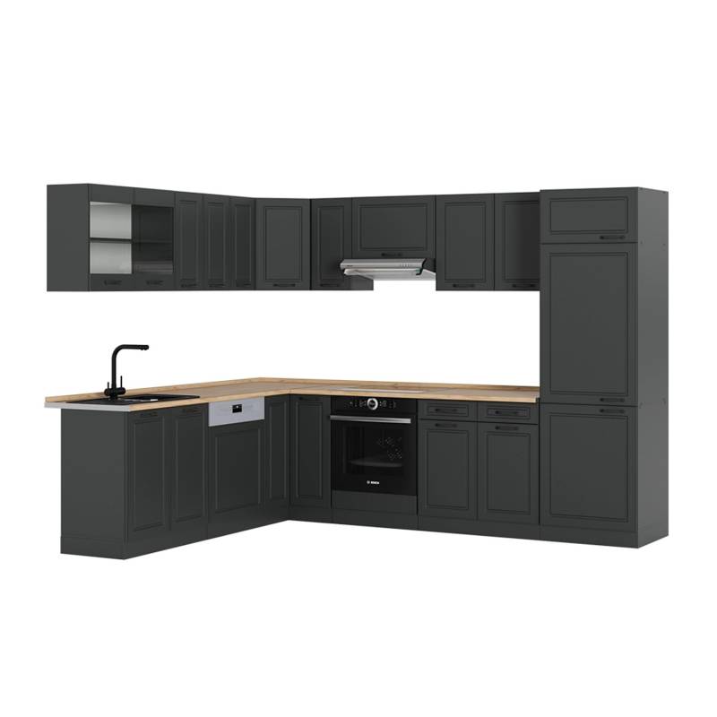 Vicco R-Line Eckküche Anthrazit Landhaus/Anthrazit 227 x 287 cm AP Eiche von Vicco