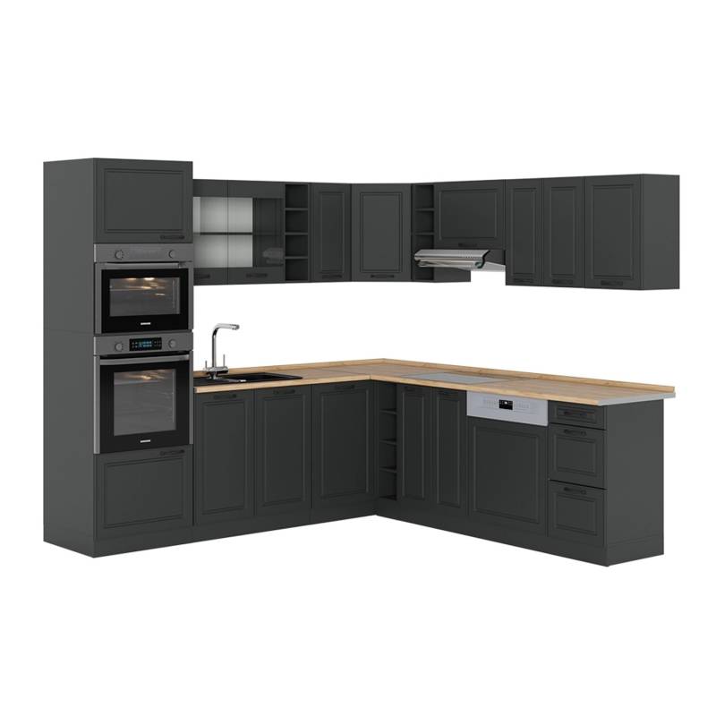Vicco R-Line Eckküche Anthrazit Landhaus/Anthrazit 237 x 247 cm AP Eiche von Vicco