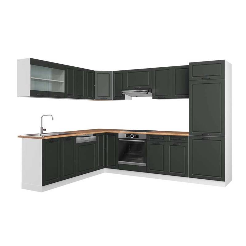 Vicco R-Line Eckküche Anthrazit Landhaus/Weiß 227 x 287 cm AP Eiche von Vicco