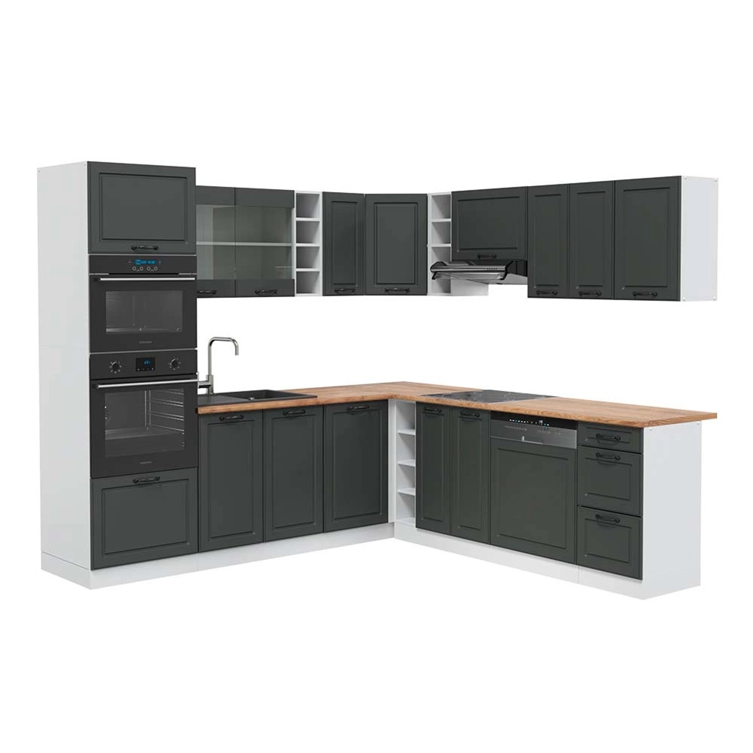 Vicco R-Line Eckküche Anthrazit Landhaus/Weiß 237 x 247 cm AP Eiche Vicco R-Line Eckküche Anthrazit Landhaus/Weiß 237 x 247 cm AP Eiche von Vicco