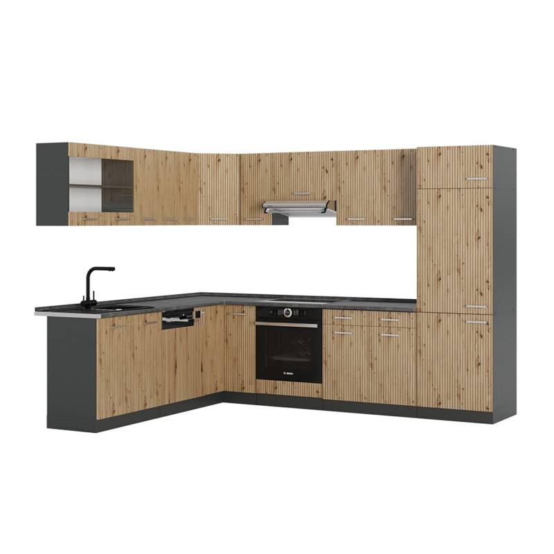 Vicco R-Line Eckküche Artisan Eiche/Anthrazit 227 x 287 cm AP Anthrazit von Vicco