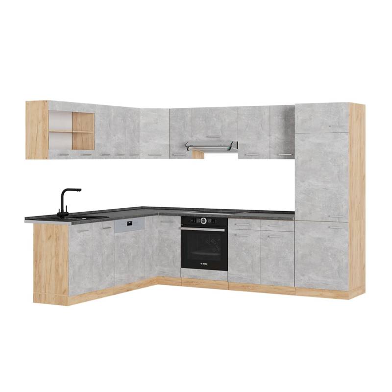 Vicco R-Line Eckküche Beton/Goldkraft Eiche 227 x 287 cm AP Anthrazit von Vicco