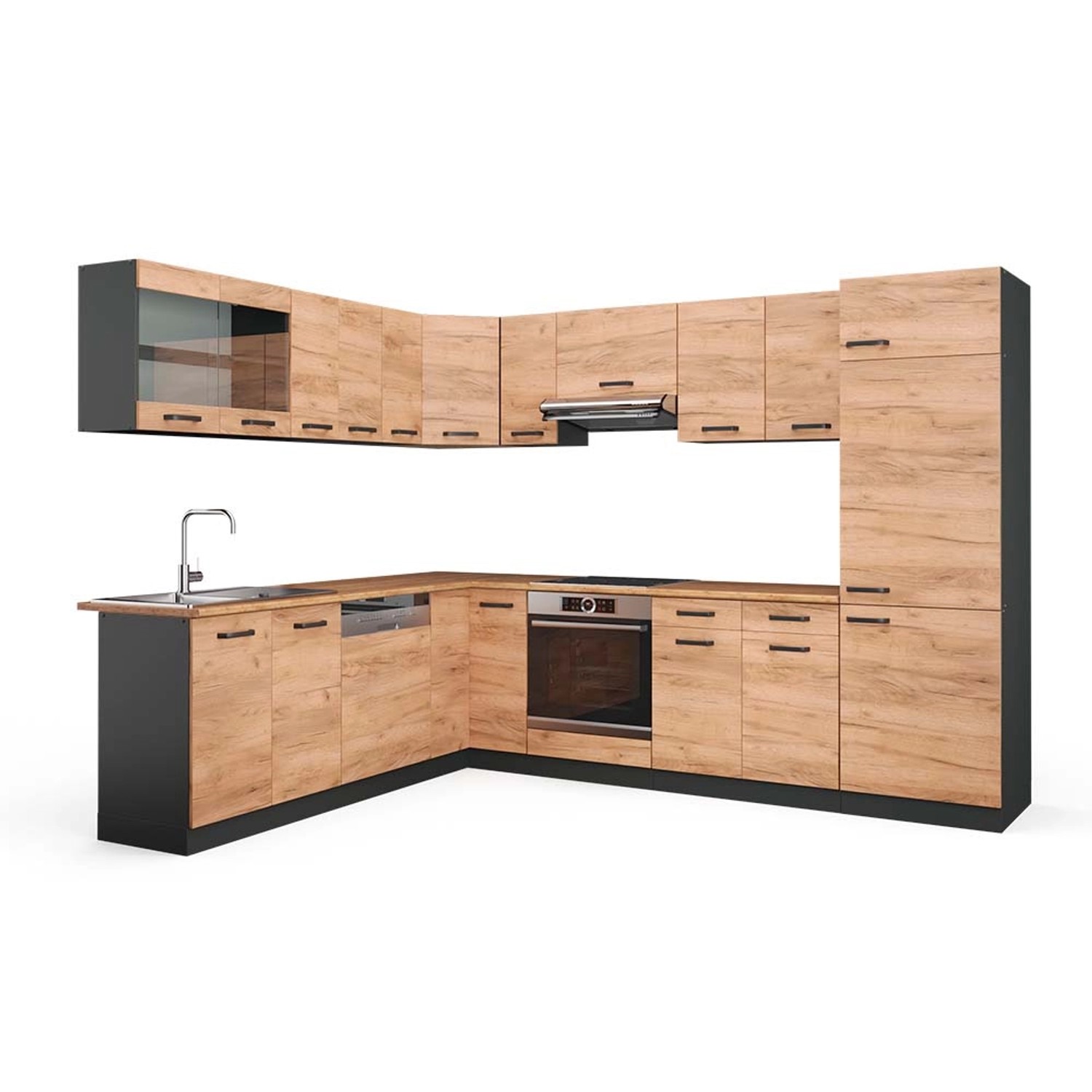 Vicco R-Line Eckküche Goldkraft Eiche/Anthrazit 227 x 287 cm AP Eiche Vicco R-Line Eckküche Goldkraft Eiche/Anthrazit 227 x 287 cm AP Eiche von Vicco