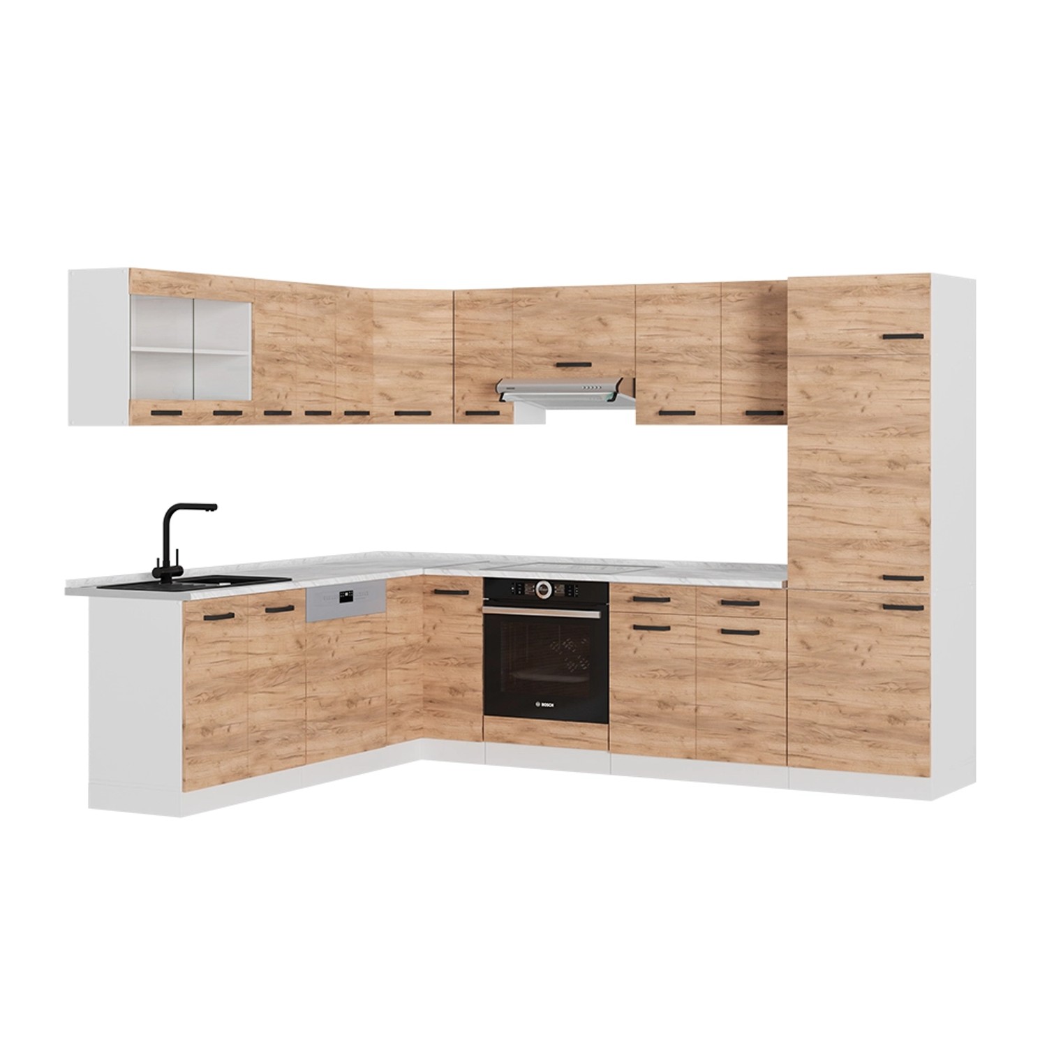 Vicco R-Line Eckküche Goldkraft Eiche/Weiß 227 x 287 cm ohne Arbeitsplatte Vicco R-Line Eckküche Goldkraft Eiche/Weiß 227 x 287 cm ohne Arbeitsplatte von Vicco