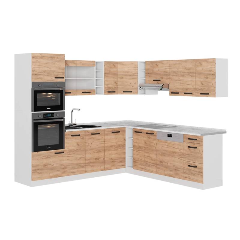 Vicco R-Line Eckküche Goldkraft Eiche/Weiß 237 x 247 cm AP Eiche von Vicco