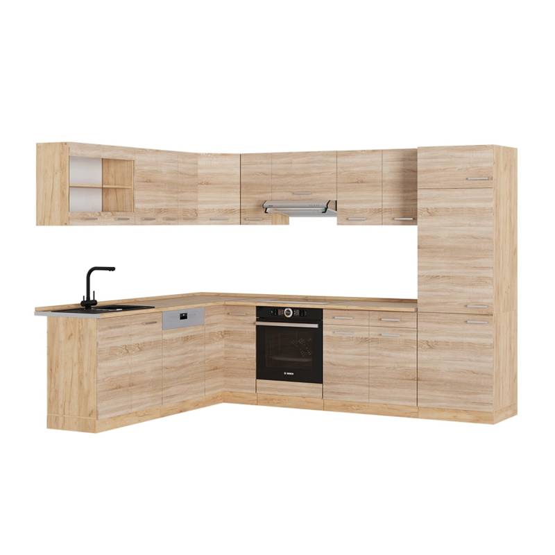 Vicco R-Line Eckküche Sonoma/Goldkraft Eiche 227 x 287 cm AP Eiche von Vicco