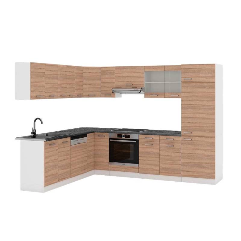 Vicco R-Line Eckküche Sonoma/Weiß 227 x 287 cm AP Anthrazit von Vicco