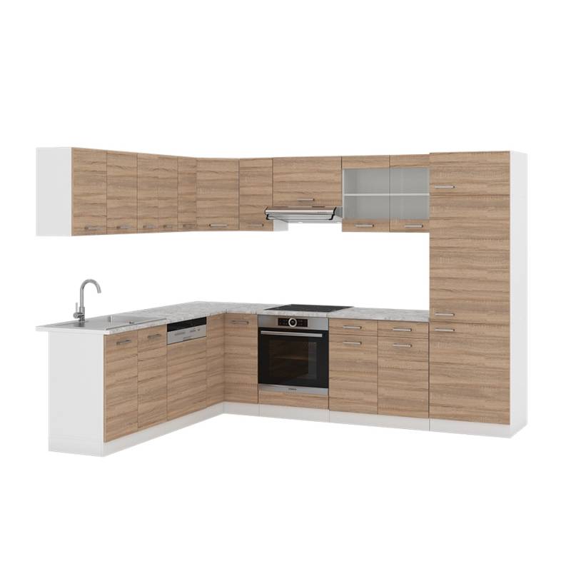 Vicco R-Line Eckküche Sonoma 227 x 287 cm ohne Arbeitsplatte von Vicco