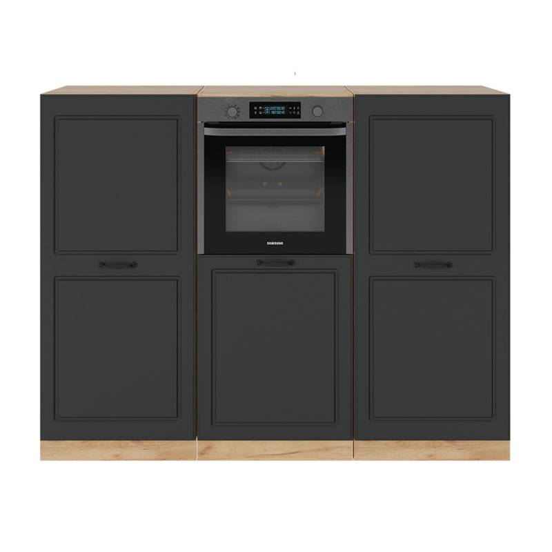 Vicco R-Line Küchenblock Anthrazit Landhaus/Goldkraft Eiche 180 cm ohne Arbeitsplatte von Vicco