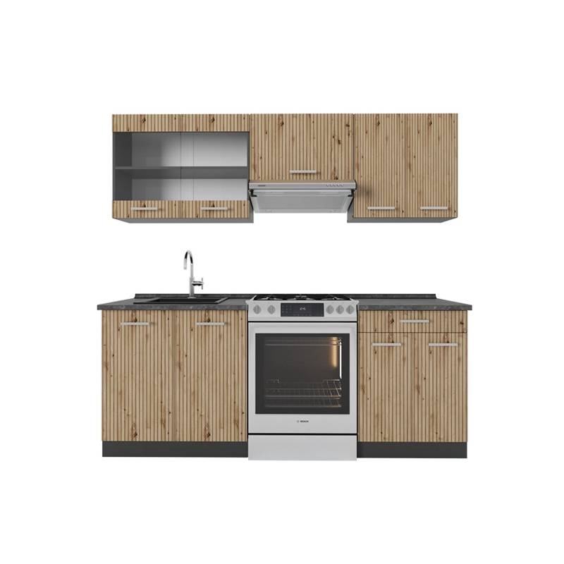 Vicco R-Line Küchenzeile Artisan Eiche/Anthrazit 200 cm AP Anthrazit von Vicco