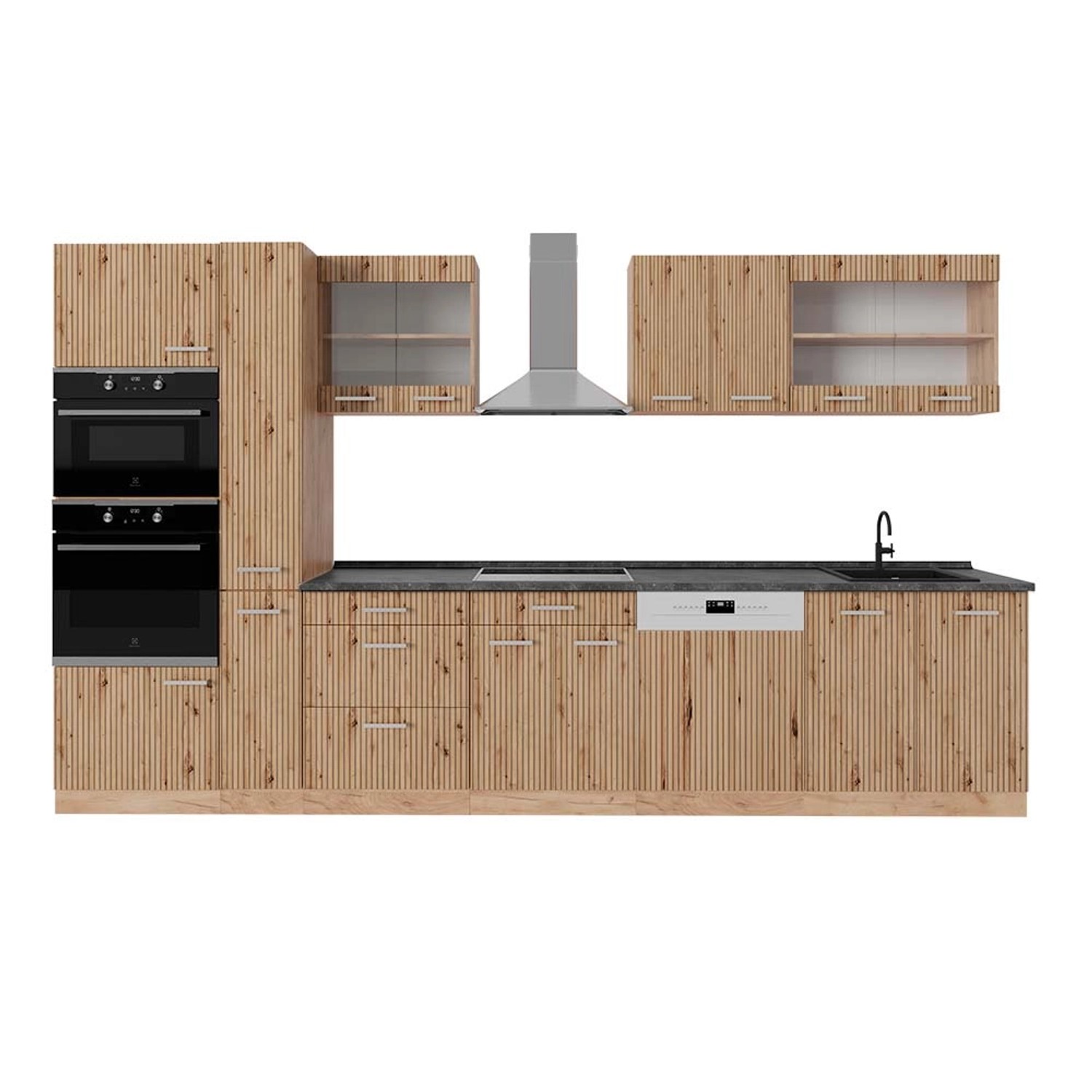 Vicco R-Line Küchenzeile Artisan-Eiche/Goldkraft Eiche 350 cm mit HochschrankAP Anthrazit Vicco R-Line Küchenzeile Artisan-Eiche/Goldkraft Eiche 350 cm mit HochschrankAP Anthrazit von Vicco