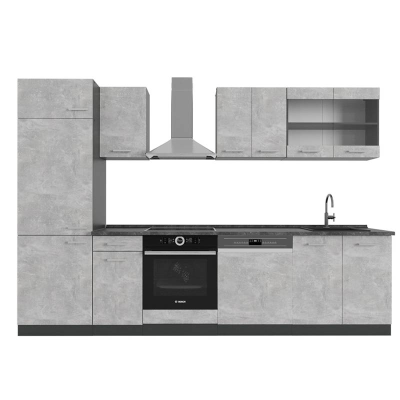 Vicco R-Line Küchenzeile Beton/Anthrazit 300 cm AP Anthrazit von Vicco