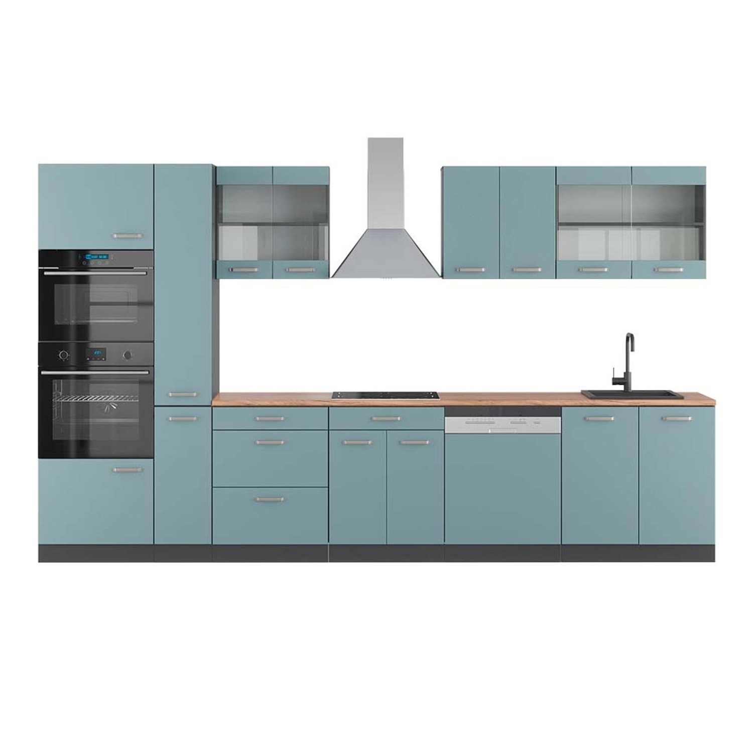 Vicco R-Line Küchenzeile Blau-Grau/Anthrazit 350 cm mit HochschrankAP Eiche Vicco R-Line Küchenzeile Blau-Grau/Anthrazit 350 cm mit HochschrankAP Eiche von Vicco