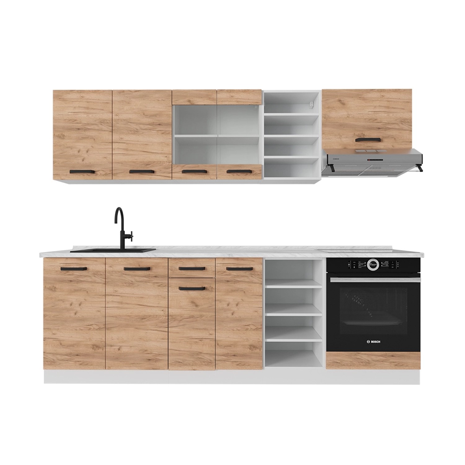 Vicco R-Line Küchenzeile Goldkraft Eiche/Weiß 240 cm AP Anthrazit Vicco R-Line Küchenzeile Goldkraft Eiche/Weiß 240 cm AP Anthrazit von Vicco