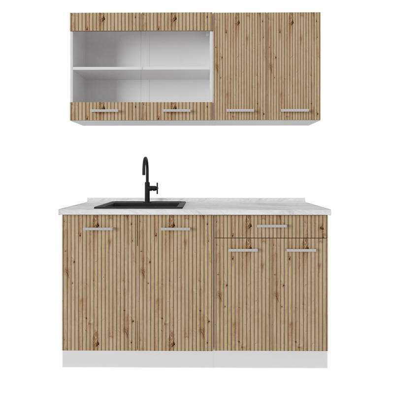 Vicco R-Line Singleküche Artisan Eiche/Weiß 140 cm ohne Arbeitsplatte von Vicco