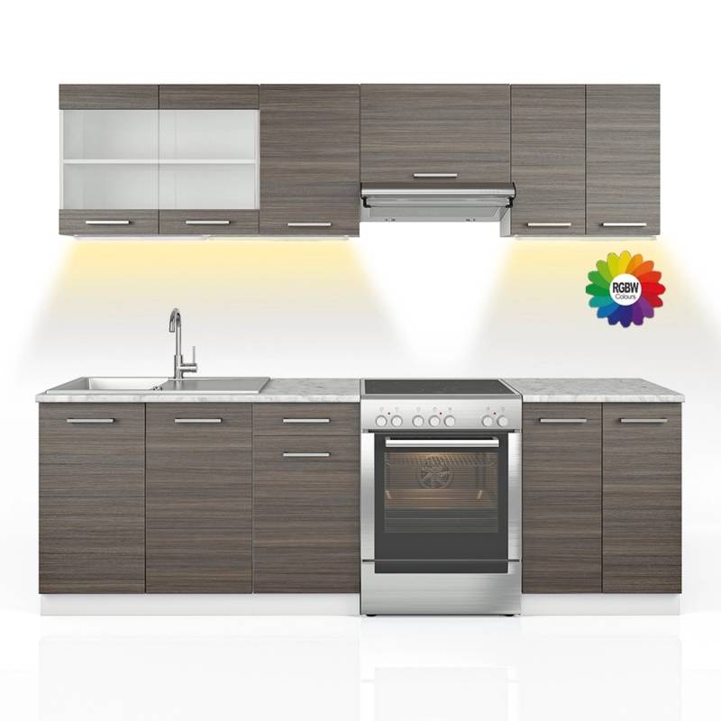 Vicco Raul Küchenzeile Edelgrau 240 cm AP Marmor mit LED-LeistenRaul Vicco Raul Küchenzeile Edelgrau 240 cm AP Marmor mit LED-LeistenRaul von Vicco
