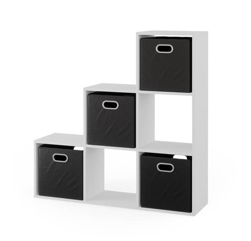 Vicco Raumteiler, Weiß, 105 x 107.5 cm mit Faltboxen opt.3 von Vicco