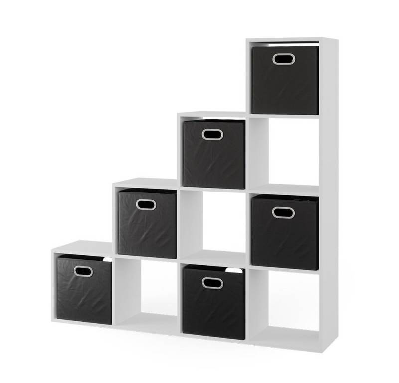 Vicco Raumteiler, Weiß, 142.4 x 143 cm mit 6 Faltboxen von Vicco