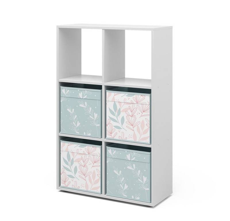 Vicco Raumteiler, Weiß, 72 x 108 cm mit 4 Faltboxen opt.2 von Vicco