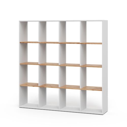 Vicco Raumteiler Karree, Weiß/Goldkraft Eiche, 138.5 x 142.5 cm von Vicco
