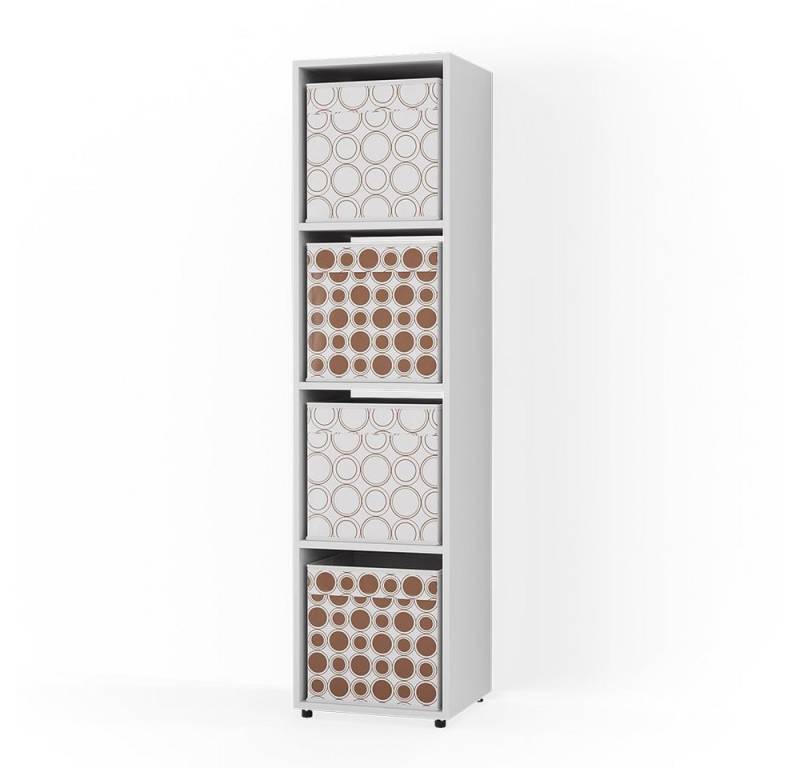 Vicco Raumteiler Ludus, Weiß, 142.5 x 36.2 cm mit 2 Faltboxen opt.1 von Vicco