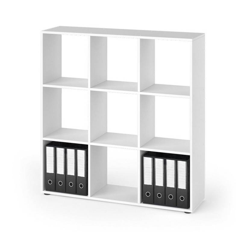 Vicco Raumteiler Nove, Weiß, 104 x 108 cm mit 2 Faltboxen von Vicco