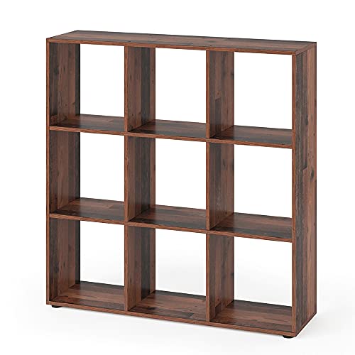 Vicco Raumteiler Nove, stehendes Bücherregal, Antikholz, 104 x 108 cm von Vicco
