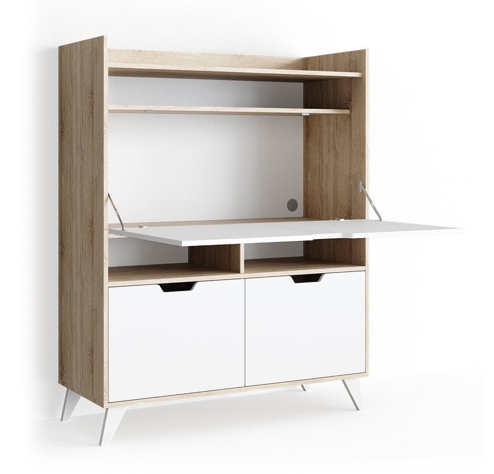Vicco Regal-Schreibtisch Berdi, Weiß/Sonoma, 110 x 45 cm von Vicco