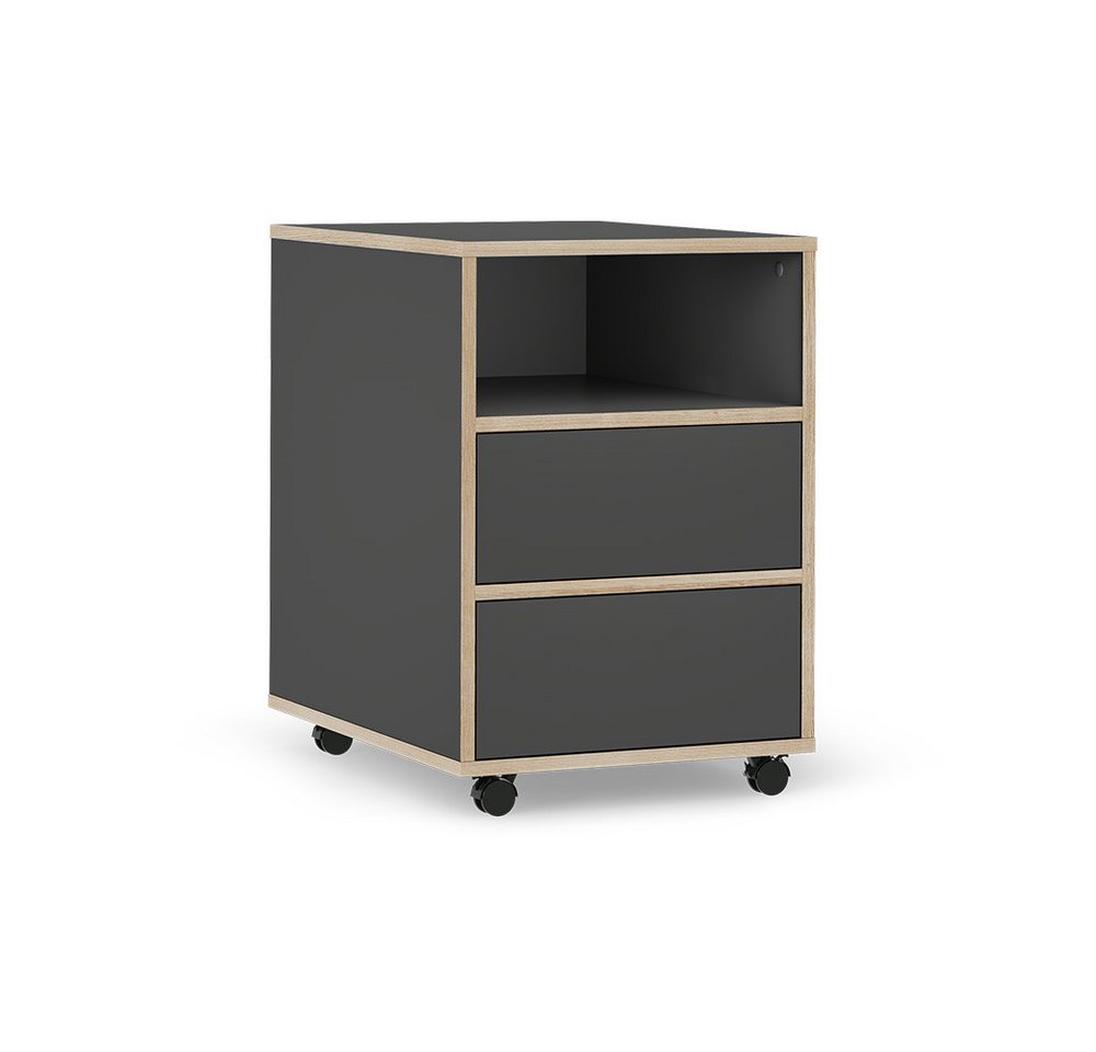 Vicco Rollcontainer Tetrix, Anthrazit/Nordik, 42 x 55 cm mit Regalen und 2 Schubladen Vicco Rollcontainer Tetrix, Anthrazit/Nordik, 42 x 55 cm mit Regalen und 2 Schubladen von Vicco