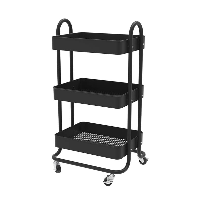 Vicco Rollregal Tron Rollbare Küchen-Minibar Schwarz 46x79 cm von Vicco