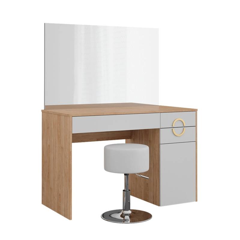 Vicco Schminktisch Adela Natural Rockford Hickory/Weiß 115 cm mit Hocker von Vicco