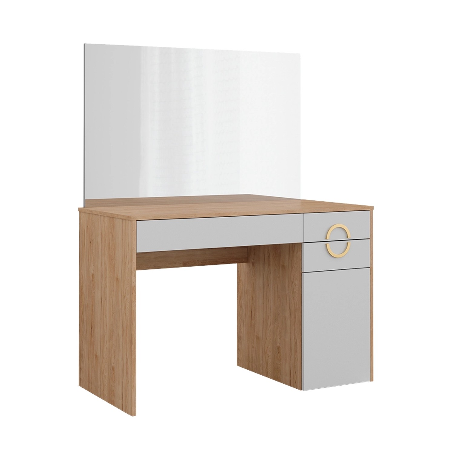 Vicco Schminktisch Adela Natural Rockford Hickory/Weiß 115 cm mit Spiegel von Vicco