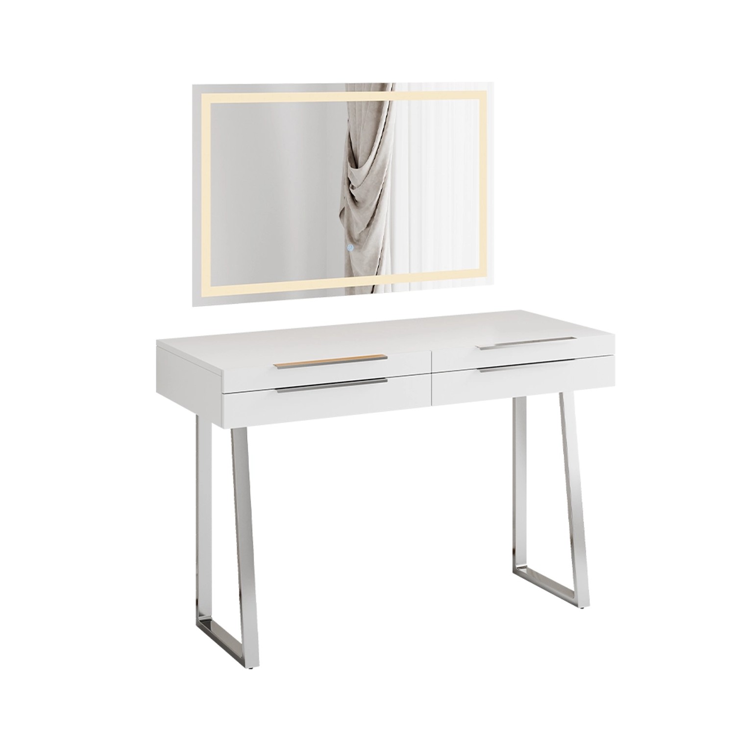 Vicco Schminktisch Alexia Weiß 120 cm mit LED-Spiegel Vicco Schminktisch Alexia Weiß 120 cm mit LED-Spiegel von Vicco