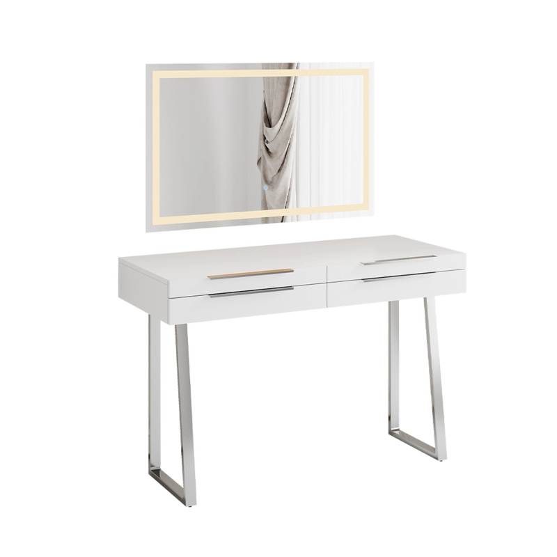 Vicco Schminktisch Alexia Weiß 120 cm mit LED-Spiegel von Vicco
