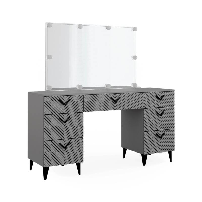 Vicco Schminktisch Anett Grau 150 cm mit LED Beleuchtung von Vicco