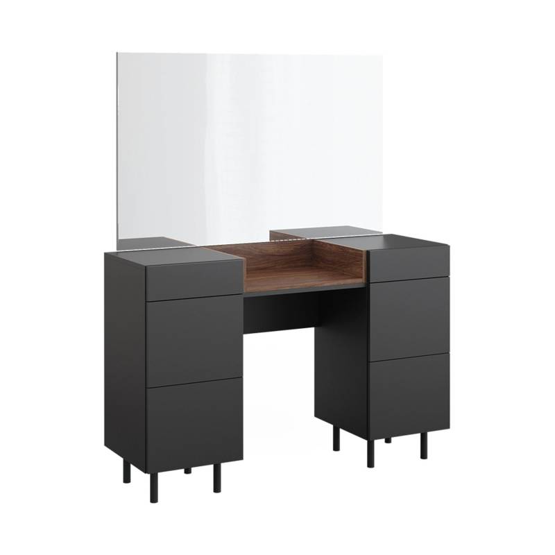 Vicco Schminktisch Anika Anthrazit/Nussbaum 120 cm mit Spiegel von Vicco