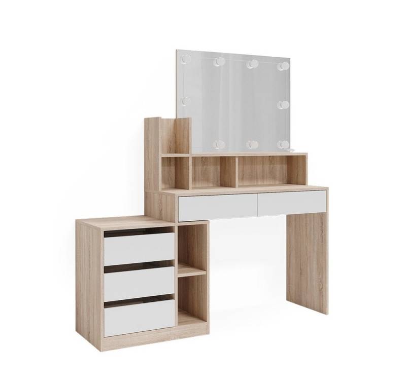 Vicco Schminktisch Anja, Weiß/Sonoma, 139.8 cm mit LED Beleuchtung Vicco Schminktisch Anja, Weiß/Sonoma, 139.8 cm mit LED Beleuchtung von Vicco