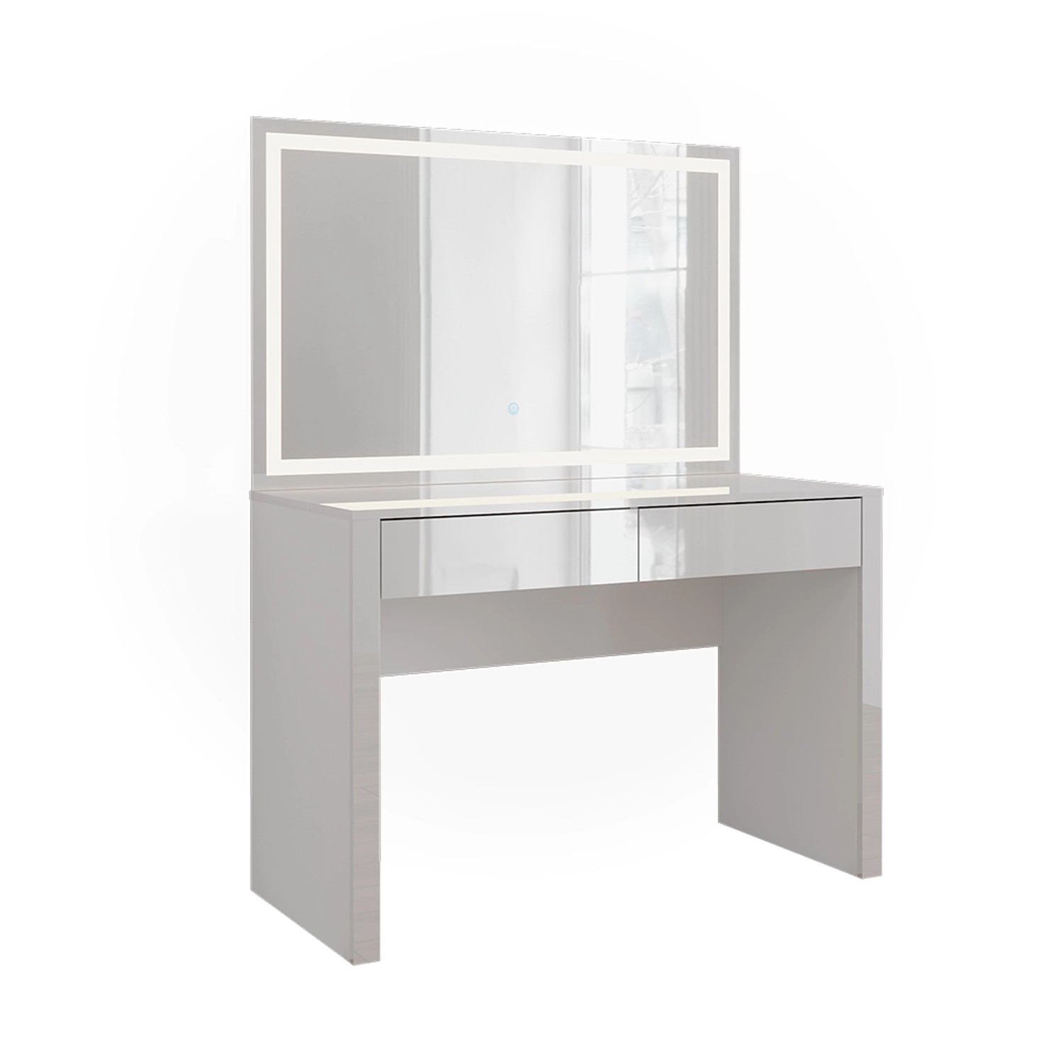 Vicco Schminktisch Annabelle Weiß Hochglanz/Weiß 110 cm mit LED-Spiegel von Vicco